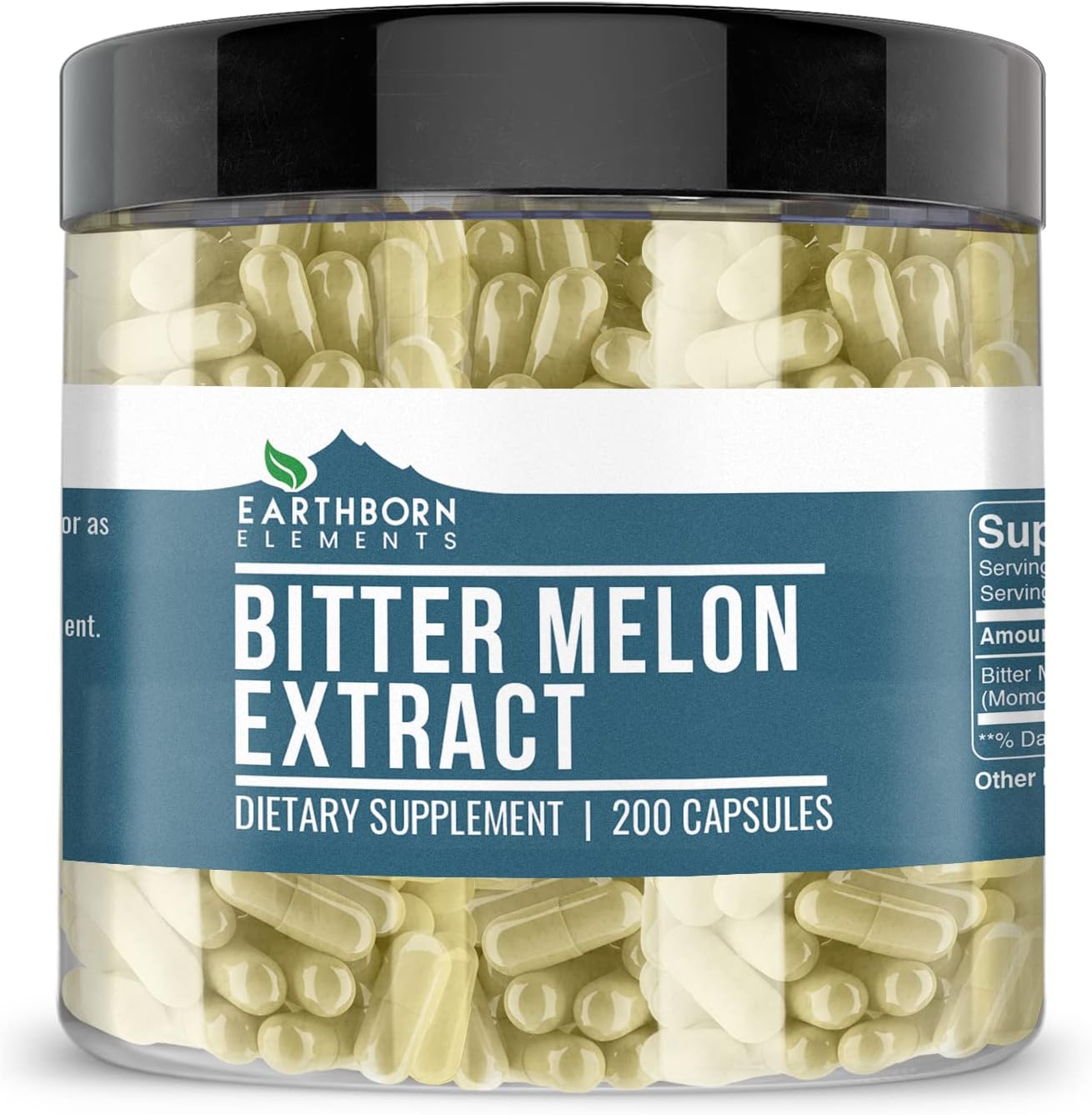 Earthborn Elements Slippery Elm, Okra, & Bitter Melon Capsule Bundle - 200 Capsules Each, Pure & Undiluted, Additive-Free
