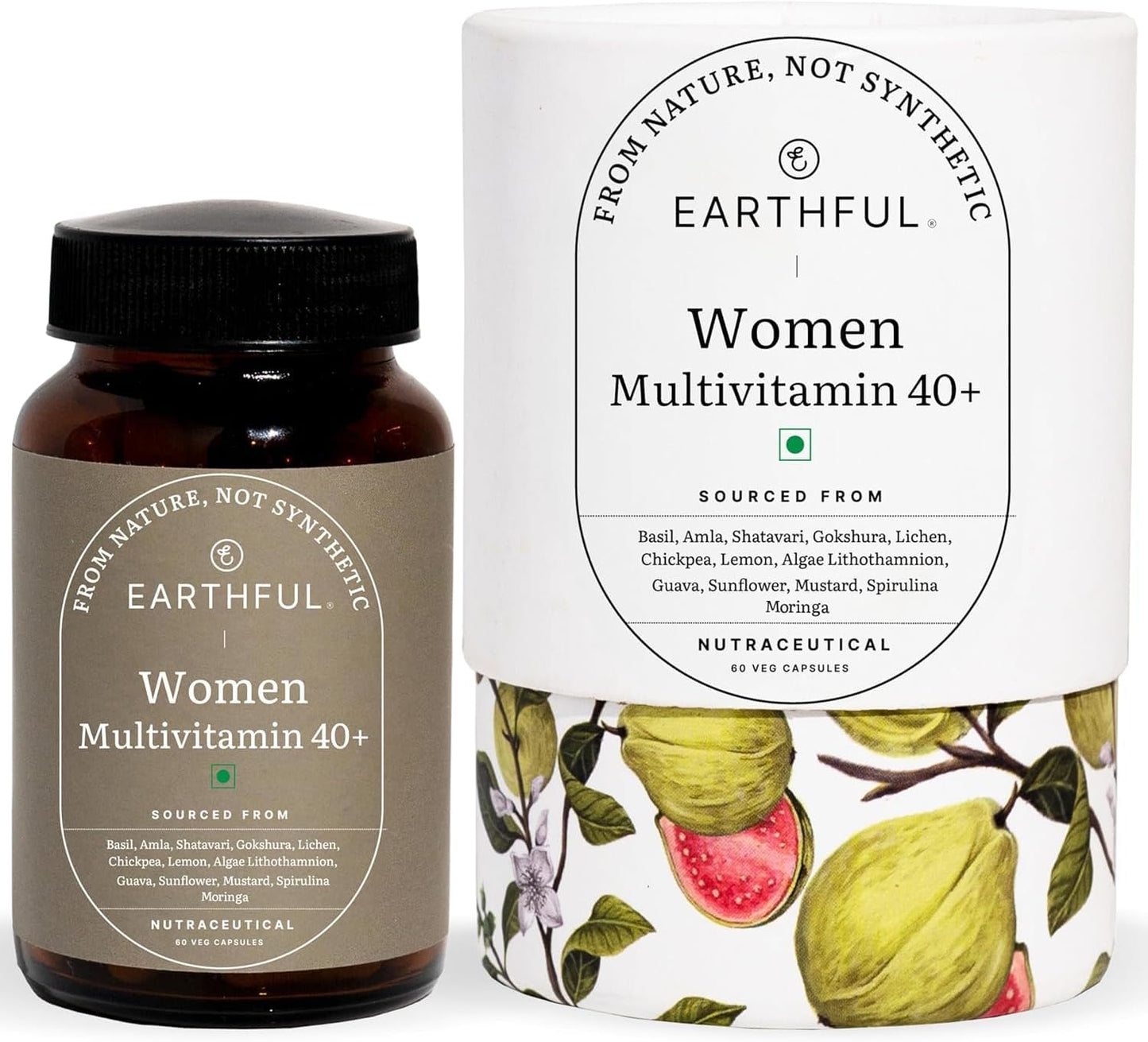 Earth.ful Multivitamin for Women Over 40: Promotes Immunity, Hormonal Balance, Skin, Hair & Bone Health - 60 Capsules