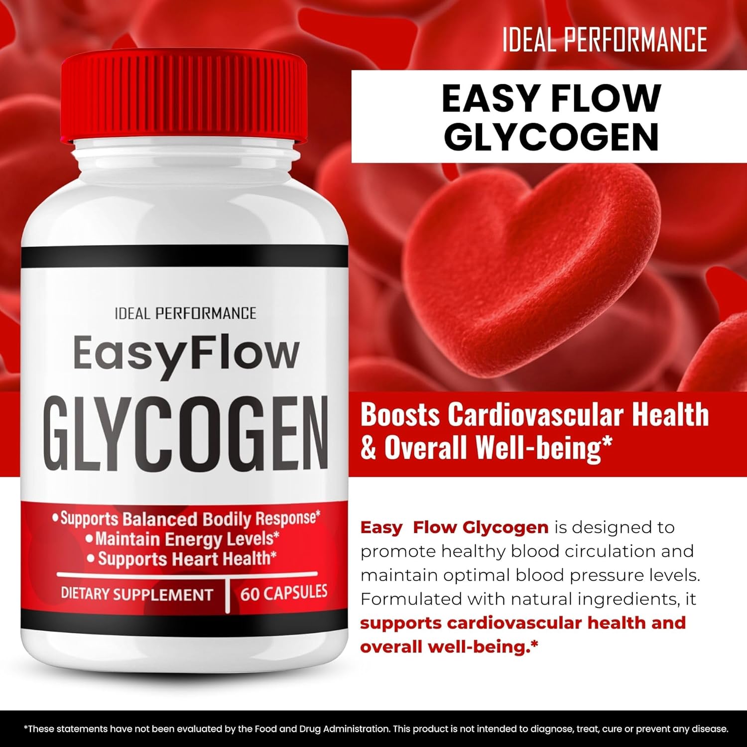 Easy Flow Glycogen Support Capsules - Max Strength Formula for Overall Health - 2 Pack of Official EasyFlow Pills - Glyco Optimizer Supplement
