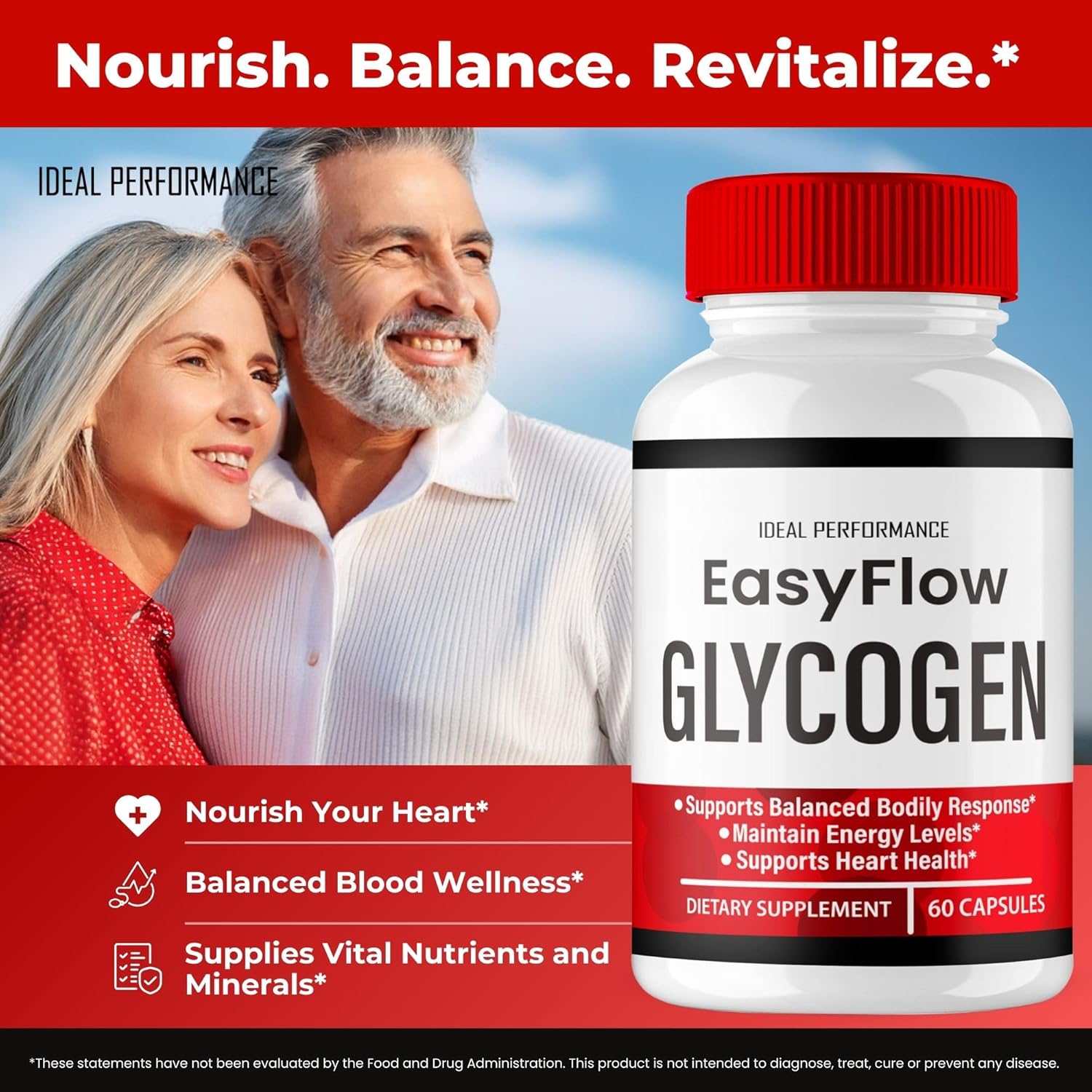 Easy Flow Glycogen Support Capsules - Max Strength Formula for Overall Health - 2 Pack of Official EasyFlow Pills - Glyco Optimizer Supplement
