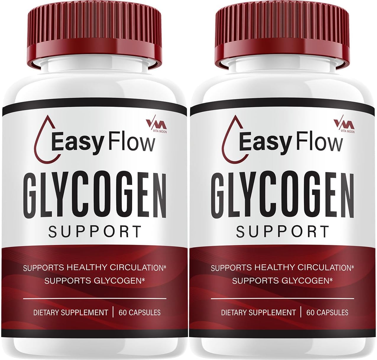 EasyFlow Glycogen Capsules (2 Pack) - Advanced Formula for Wellness - Easy Flow Pills - 120 Capsules - Vitamoon