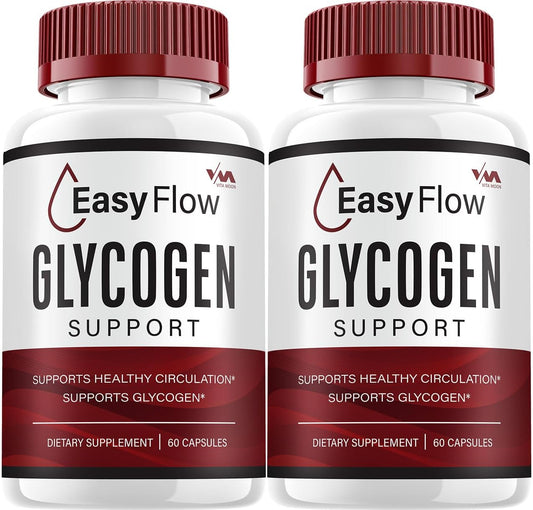 EasyFlow Glycogen Capsules (2 Pack) - Advanced Formula for Wellness - Easy Flow Pills - 120 Capsules - Vitamoon