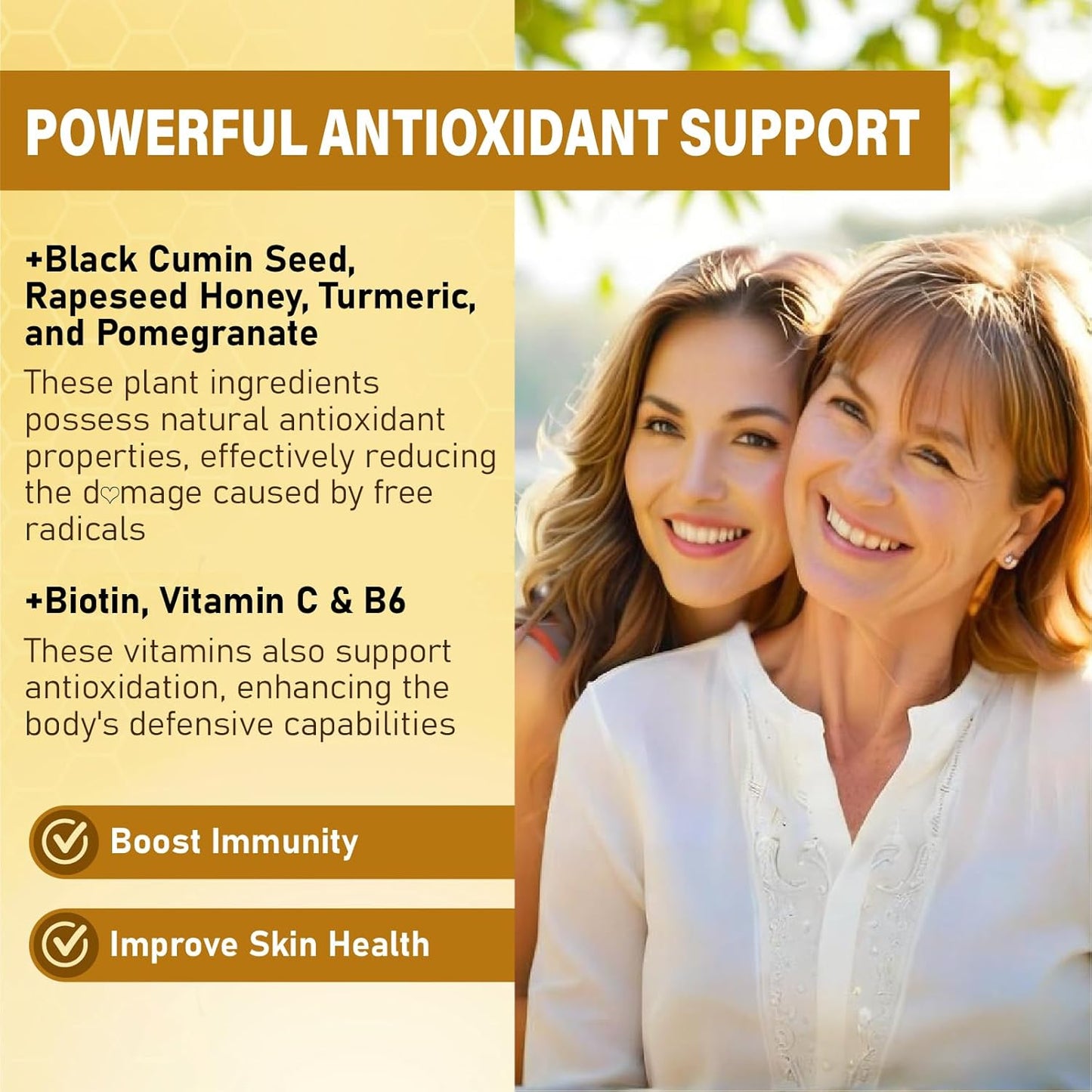 Edmmyliy Black Seed Oil & Honey Gummies with Biotin, Ashwagandha, Turmeric, Vitamin C & B6 - Immune & Digestion Support