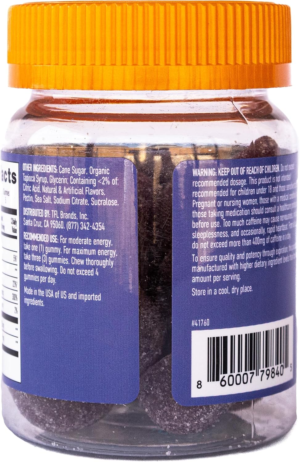 Elderberry GummiShot Energy Gummies - Plant-Based Caffeine Boost - 1125mg per Bottle - Long Lasting Energy - 15ct