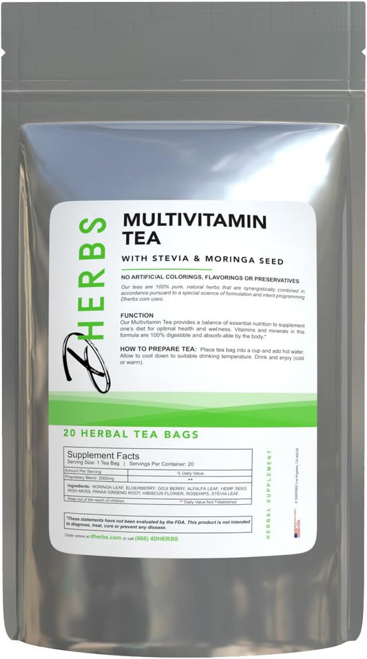 Elderberry Herbal Multivitamin Tea for Men and Women - 20 Bags