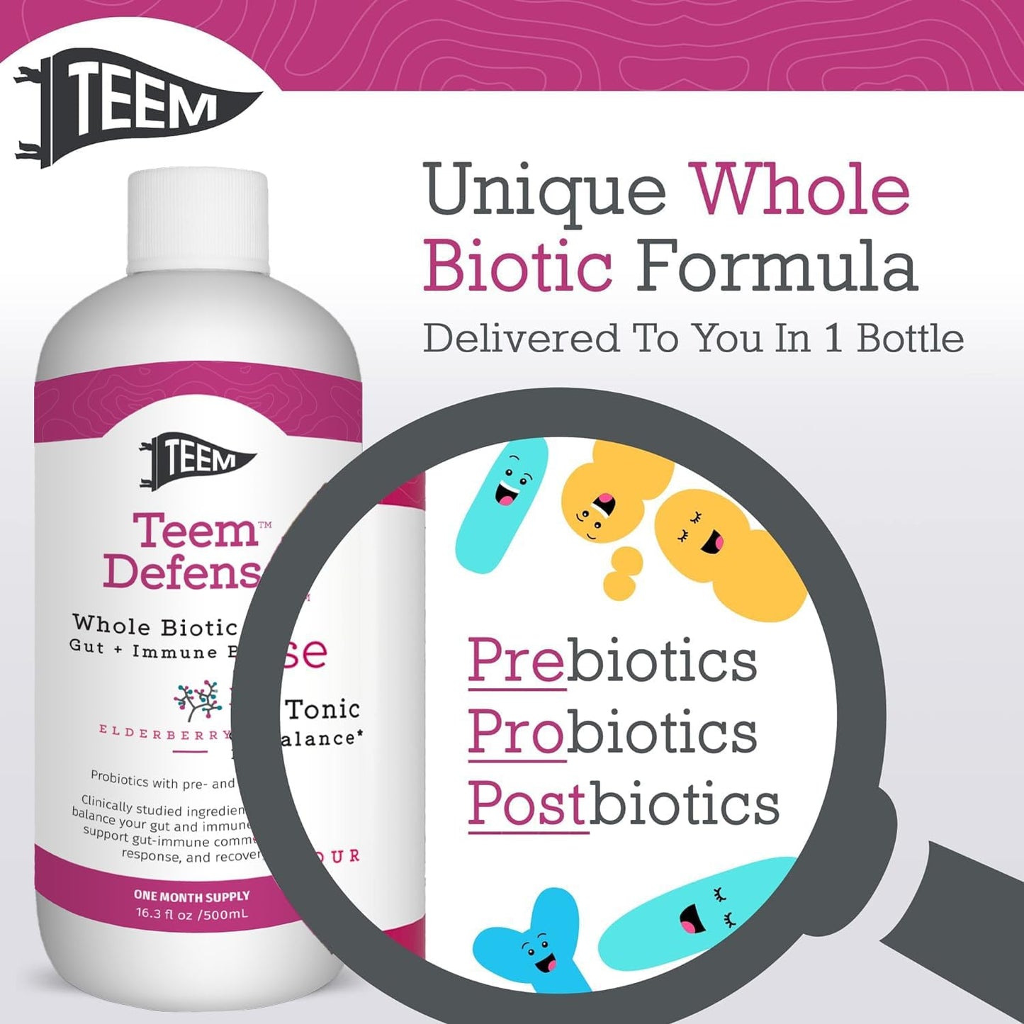 Elderberry Probiotic Tonic for Digestion & Immunity - 30 Day Supply - 16.3 Fl.Oz