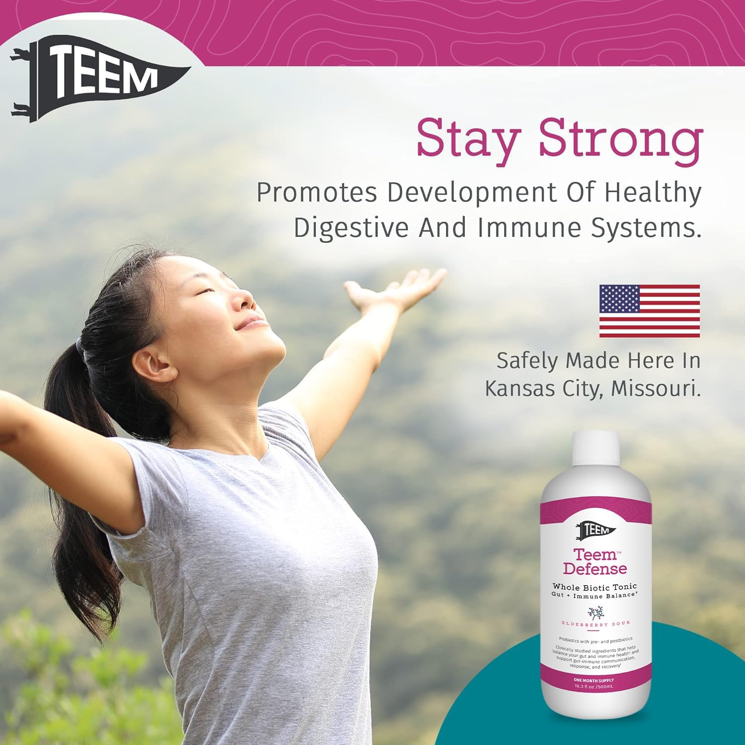 Elderberry Probiotic Tonic for Digestion & Immunity - 30 Day Supply - 16.3 Fl.Oz