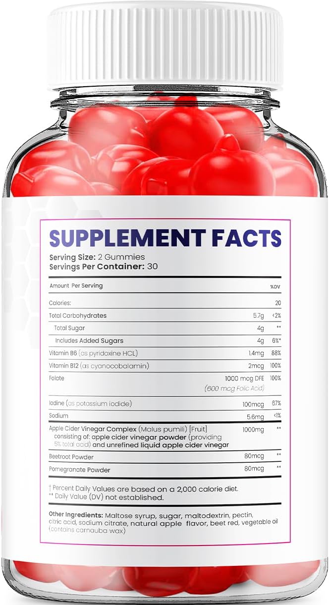 EliteBurn ACV Gummies Supplement - Apple Cider Vinegar 1000MG with Elite Burn Keto Reviews, Vitamin B12 - 2 Pack (120 Gummies)