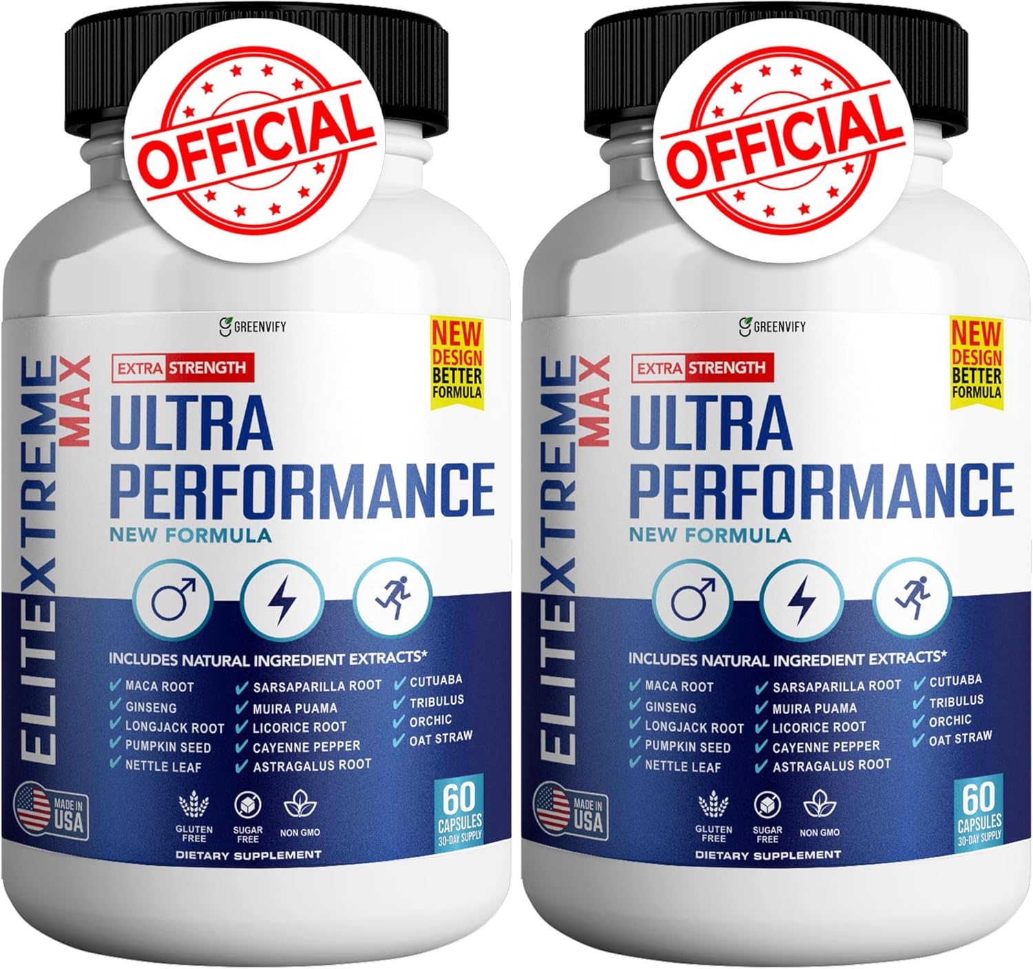 EliteXtreme Max Male Health Supplement with Calcium, Zinc & Proprietary Blend for Vitality & Strength - 240 Capsules