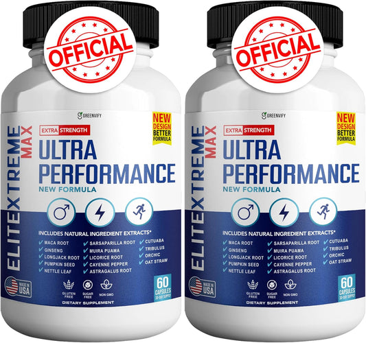 EliteXtreme Max Male Health Supplement with Calcium, Zinc & Proprietary Blend for Vitality & Strength - 240 Capsules