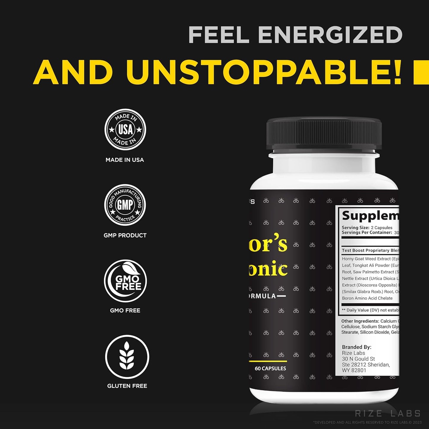 Emperor's Vigor Tonic for Men - All Natural Dietary Supplement for Improved Performance - Promotes Stamina and Energy - 60 Capsules