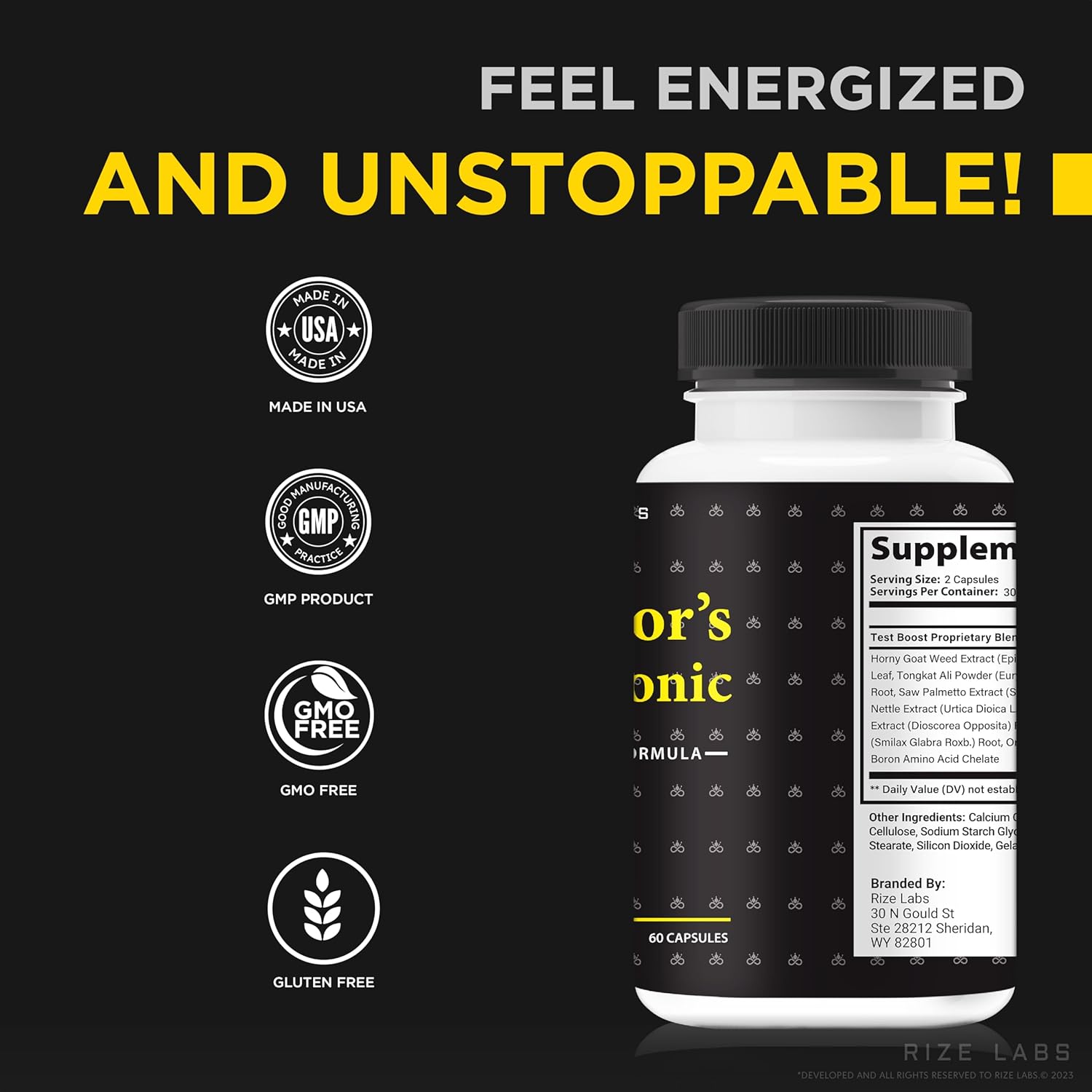 Emperor's Vigor Tonic for Men - All Natural Dietary Supplement for Improved Performance - Promotes Stamina and Energy - 60 Capsules