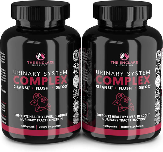 Enclure Nutrition D-Mannose Capsules with Cranberry Pills for UTI Support, Bladder Control, Liver & Kidney Cleanse