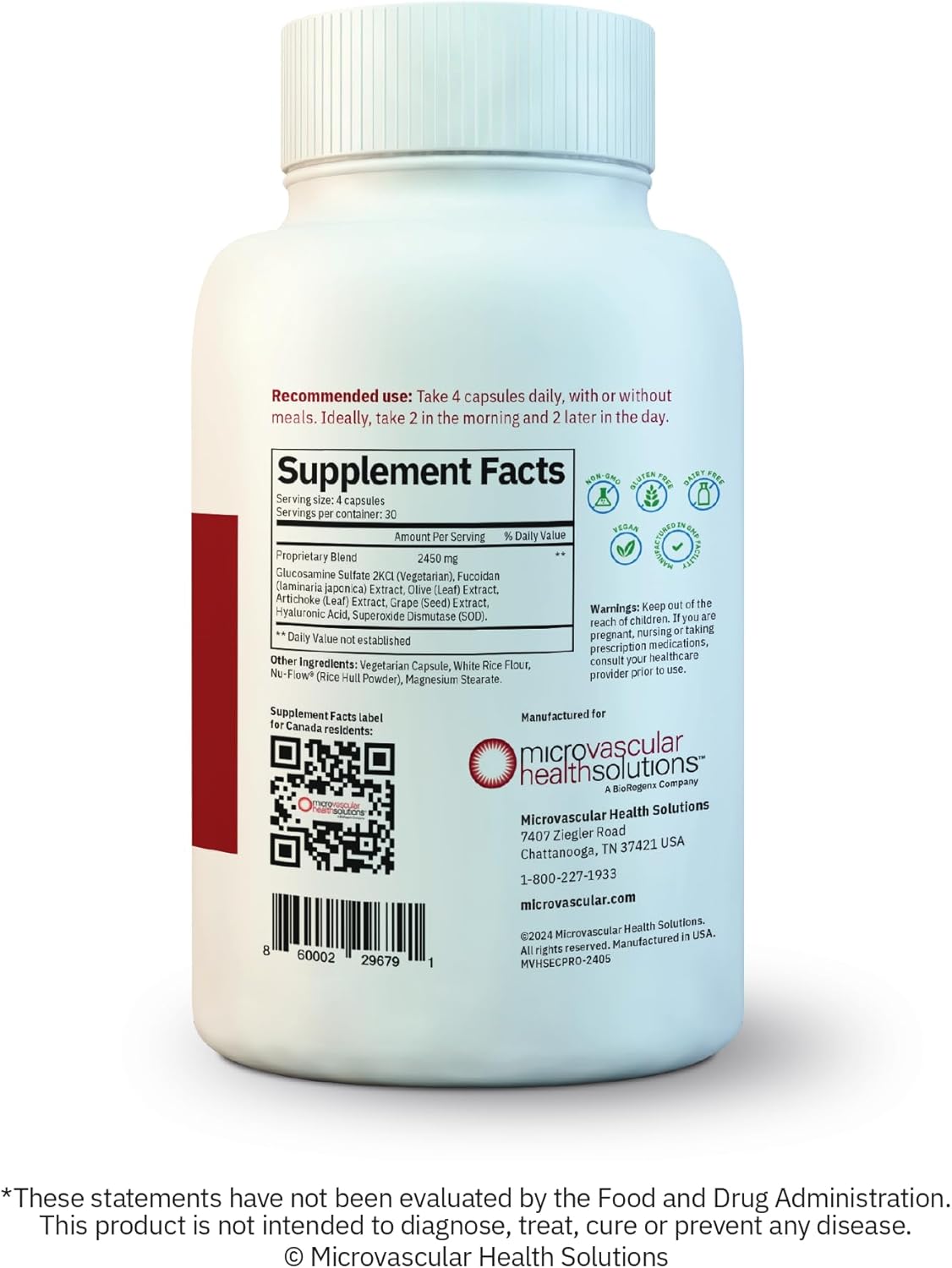 Endocalyx Pro - Vascular Support Supplement for Heart Health - 120 Capsules, Nourishes Glycocalyx & Nitric Oxide Functions