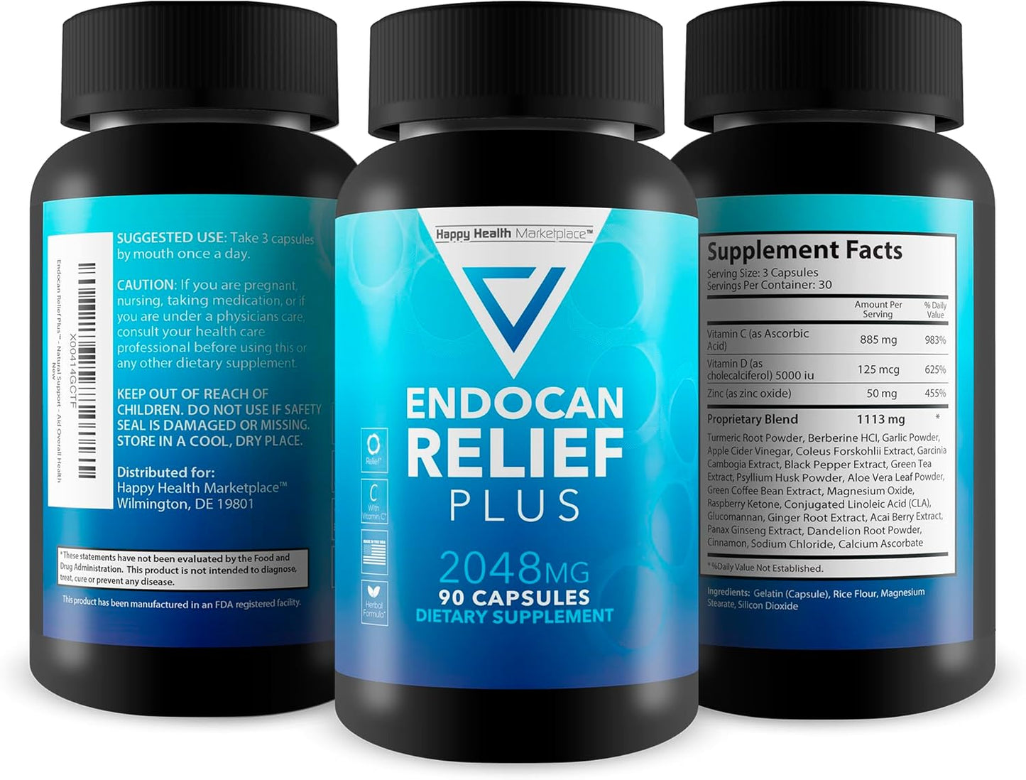 Endocan Relief Plus: Natural Herbal Formula for Temporary Aches, Discomfort, Swelling - Full Body Support - Fight Free Radicals - Immune Boost - Aid Overall Health