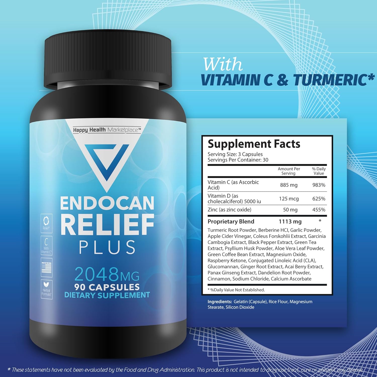 Endocan Relief Plus: Natural Herbal Formula for Temporary Aches, Discomfort, Swelling - Full Body Support - Fight Free Radicals - Immune Boost - Aid Overall Health