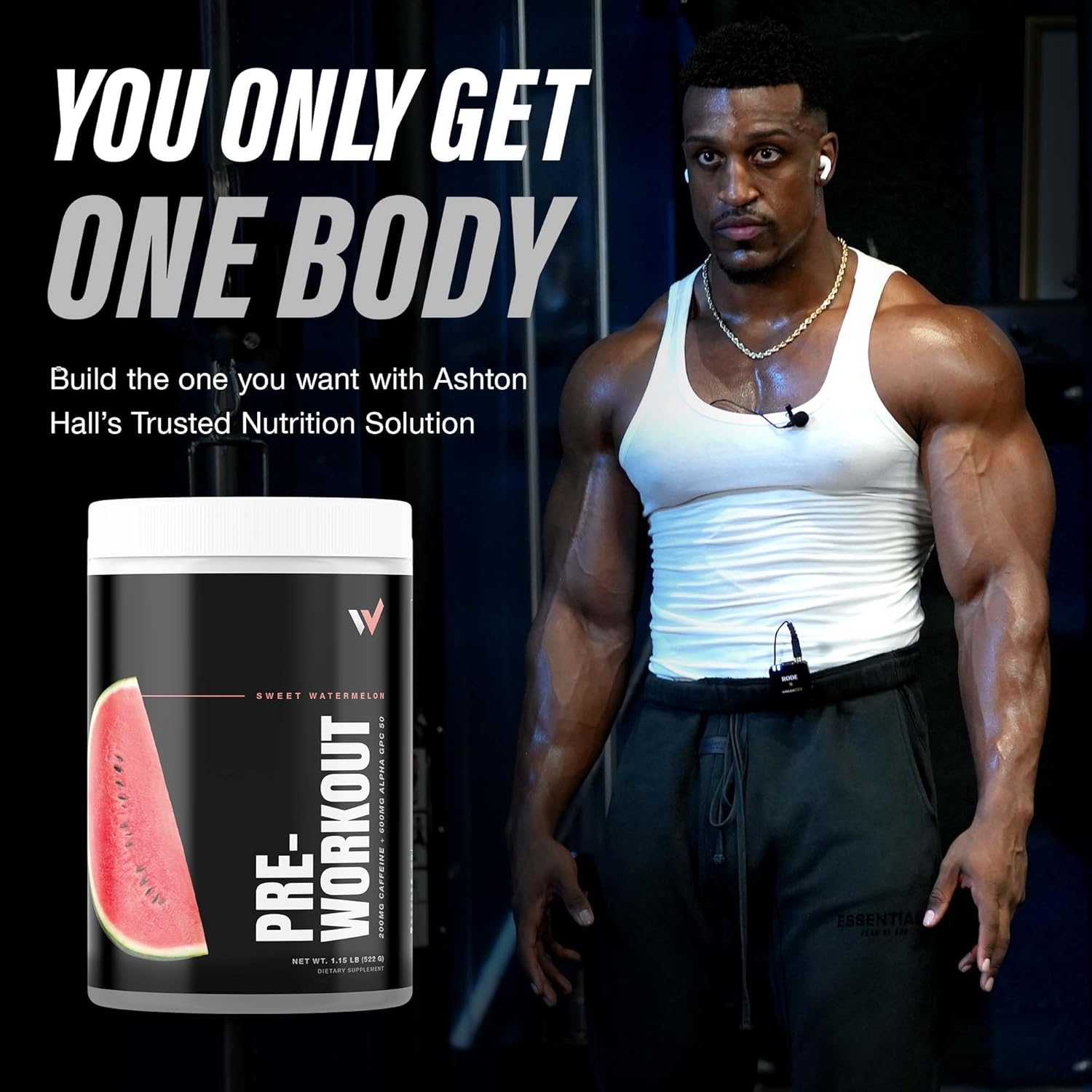 Energizing Pre Workout Powder with l theanine, Beta-Alanine, Alpha GPC - Sugar-Free Watermelon Flavor - Men & Women Fitness Booster