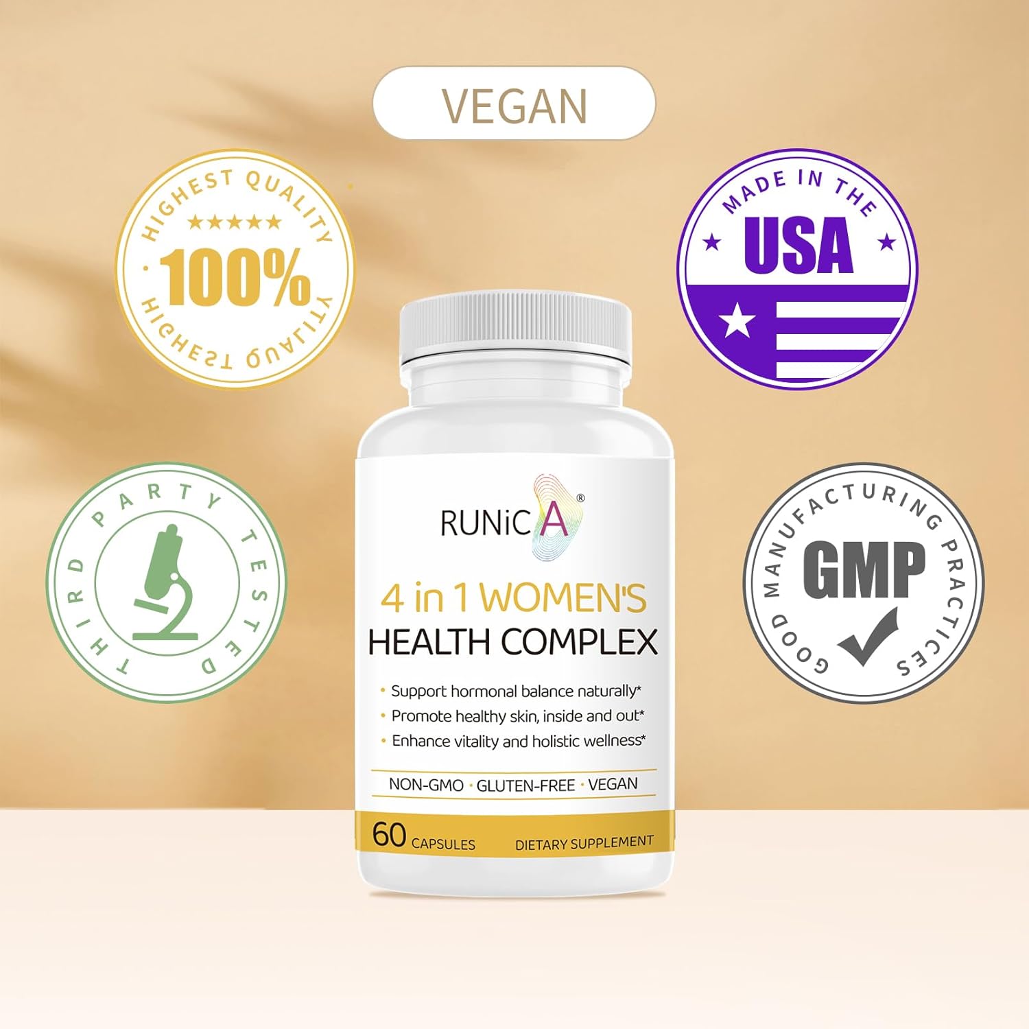 Energy & Focus Complex with Soy Isoflavones, Pueraria Mirifica, & Herbal Extracts | Supports Vitality and Balance | Made in USA