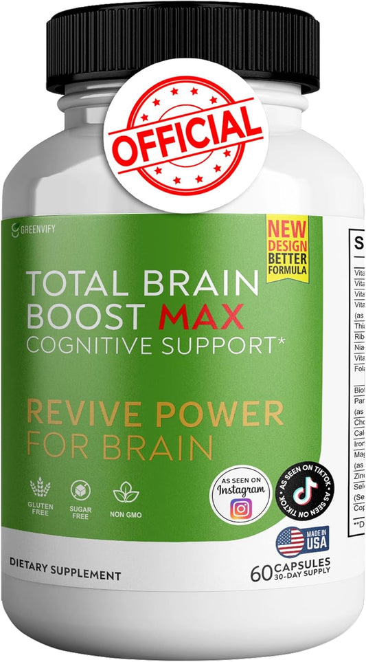 Enhance Memory & Focus with GREENVIFY Brain Support Supplement - 120 Natural Capsules
