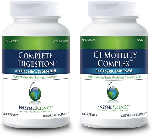 Enhanced Digestion Support Combo: Enzyme Science Complete Digestion 90 & GI Motility Complex 60