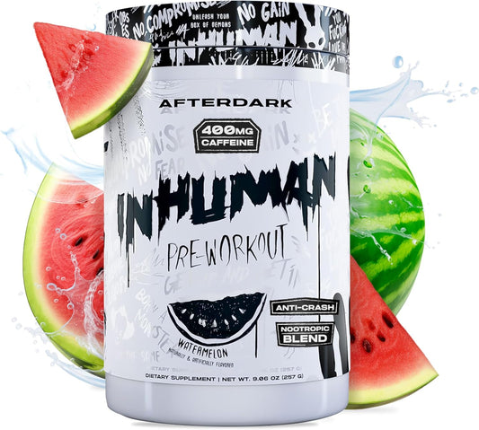 Enhanced Mind-Muscle Connection Pre-Workout Powder with Nootropic Blend, Vegan, Gluten-Free, Soy-Free, 400mg Caffeine, No Crash - Watermelon Flavor