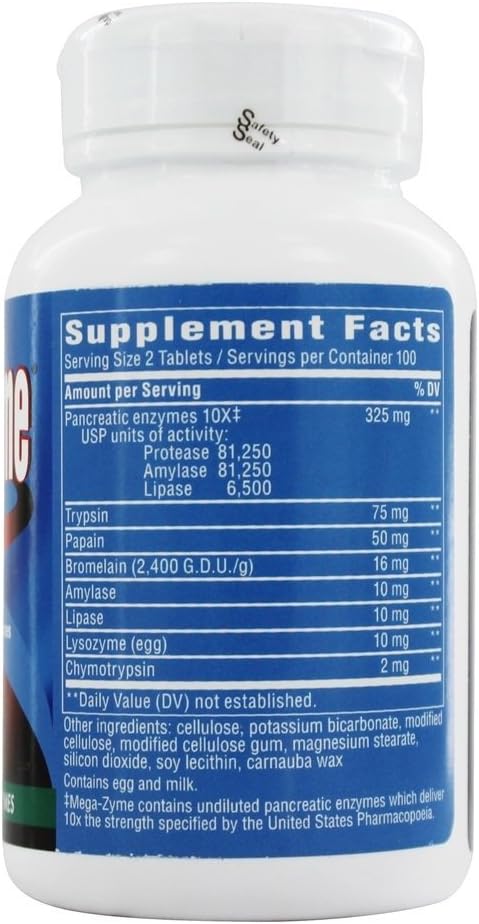 Enzymatic Therapy Mega-zyme 400 Tablets Bundle - Digestive Enzyme Supplement Pack