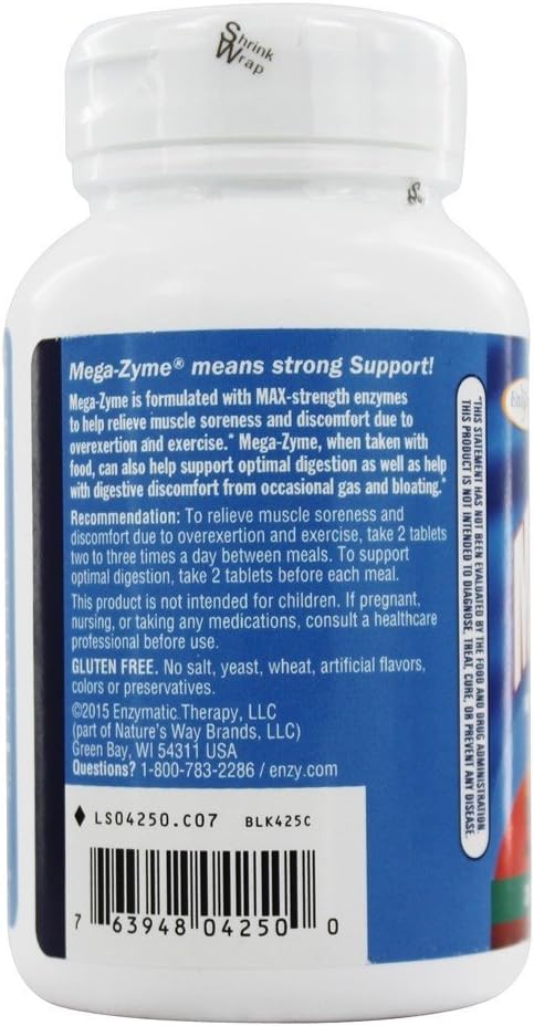 Enzymatic Therapy Mega-zyme 400 Tablets Bundle - Digestive Enzyme Supplement Pack