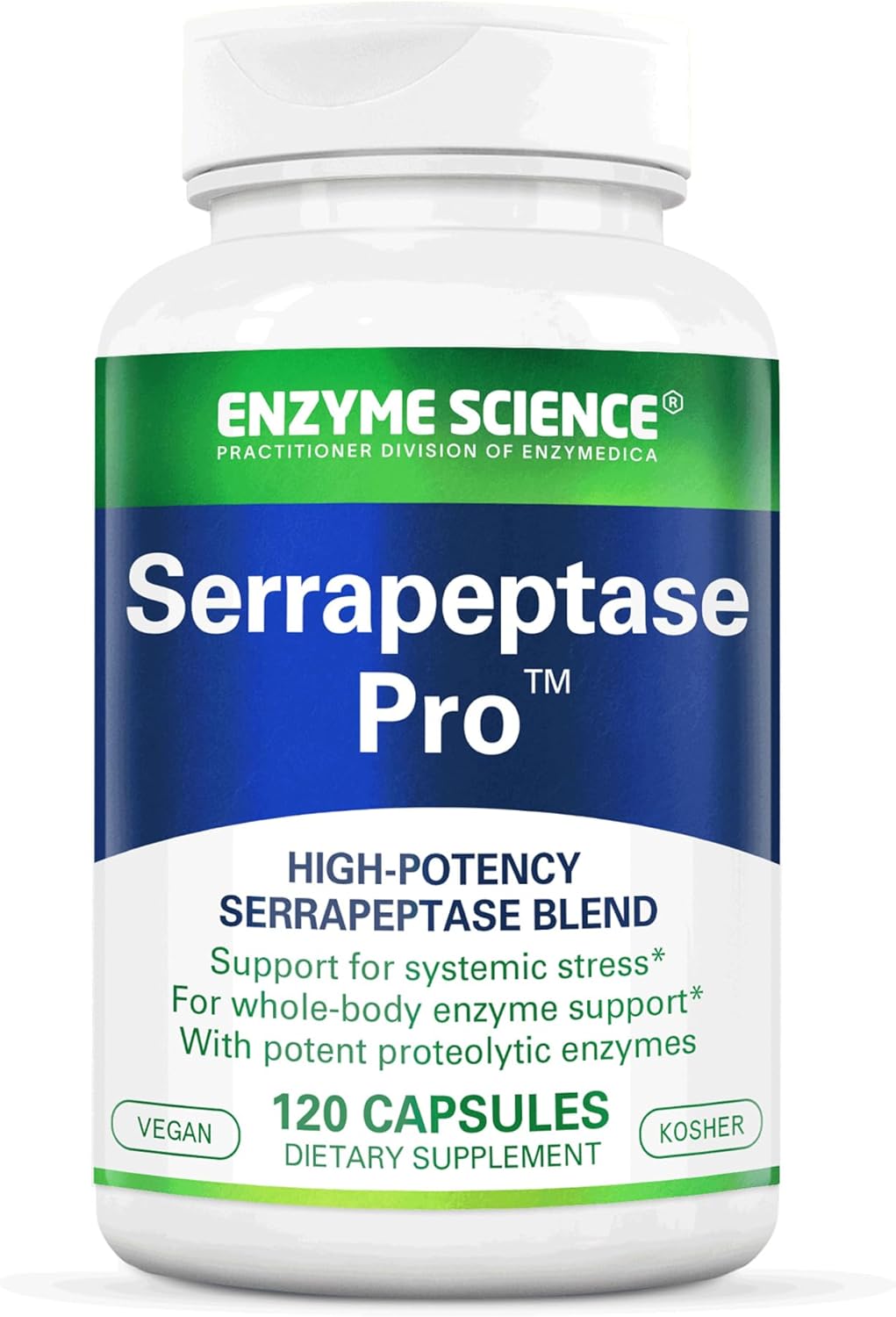 Enzyme Science Serrapeptase Pro Capsules - Serratiopeptidase Supplement for Sinus, Immune & Cardiovascular Health, 120 Count