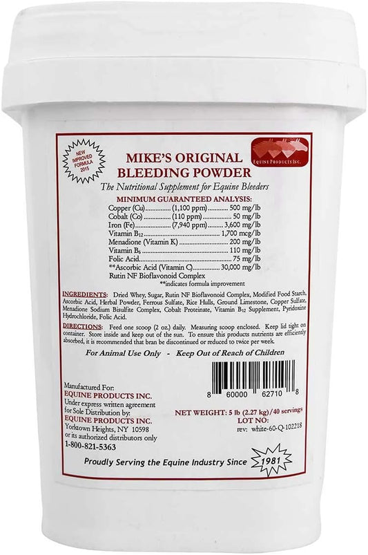 Equine Products Inc. Mikes Original Bleeding Powder 5 lb - Natural Equine Supplement for Blood Health