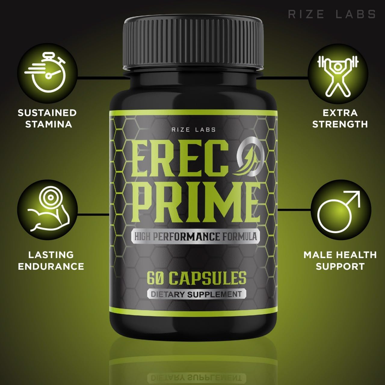 Erec Prime Pills for Men - Pack of 3, High Performance Formula, Natural Support for Peak Performance & Health - 180 Capsules