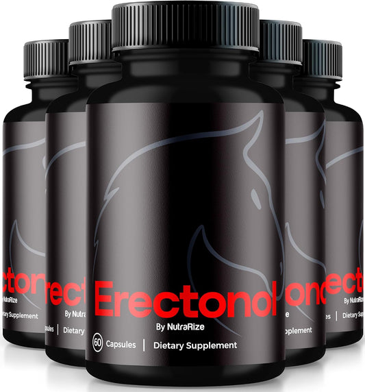 Erectonol Capsules for Men (300 Capsules), NutraRize 5 Pack, Dietary Supplement for Men's Wellness and Peak Performance, Advanced Formula Pills for Active Lifestyle