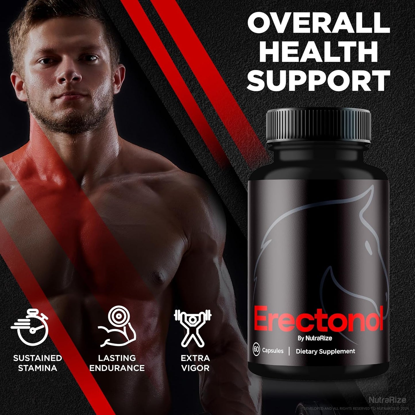 Erectonol Male Dietary Supplement 3-Pack for Men's Peak Performance, Wellness, and Active Lifestyle - 180 Capsules