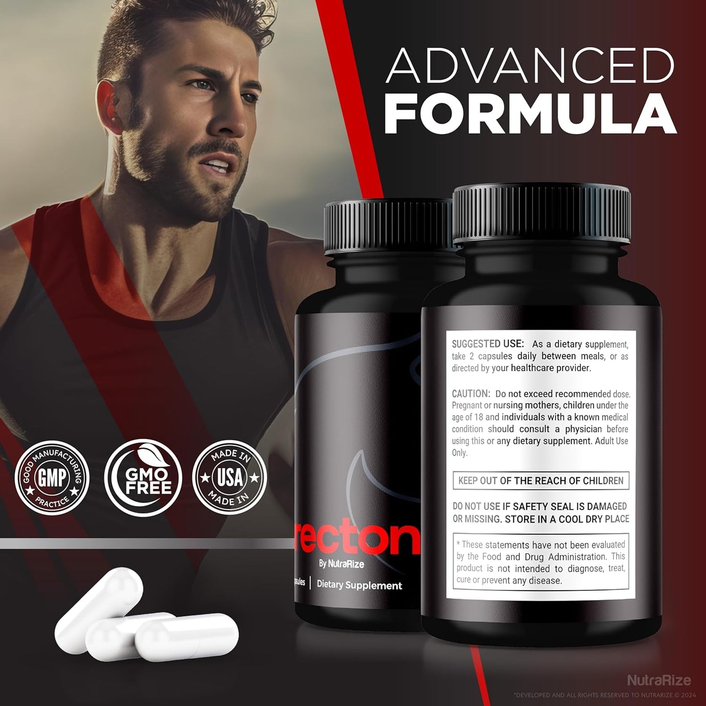 Erectonol Male Dietary Supplement 3-Pack for Men's Peak Performance, Wellness, and Active Lifestyle - 180 Capsules
