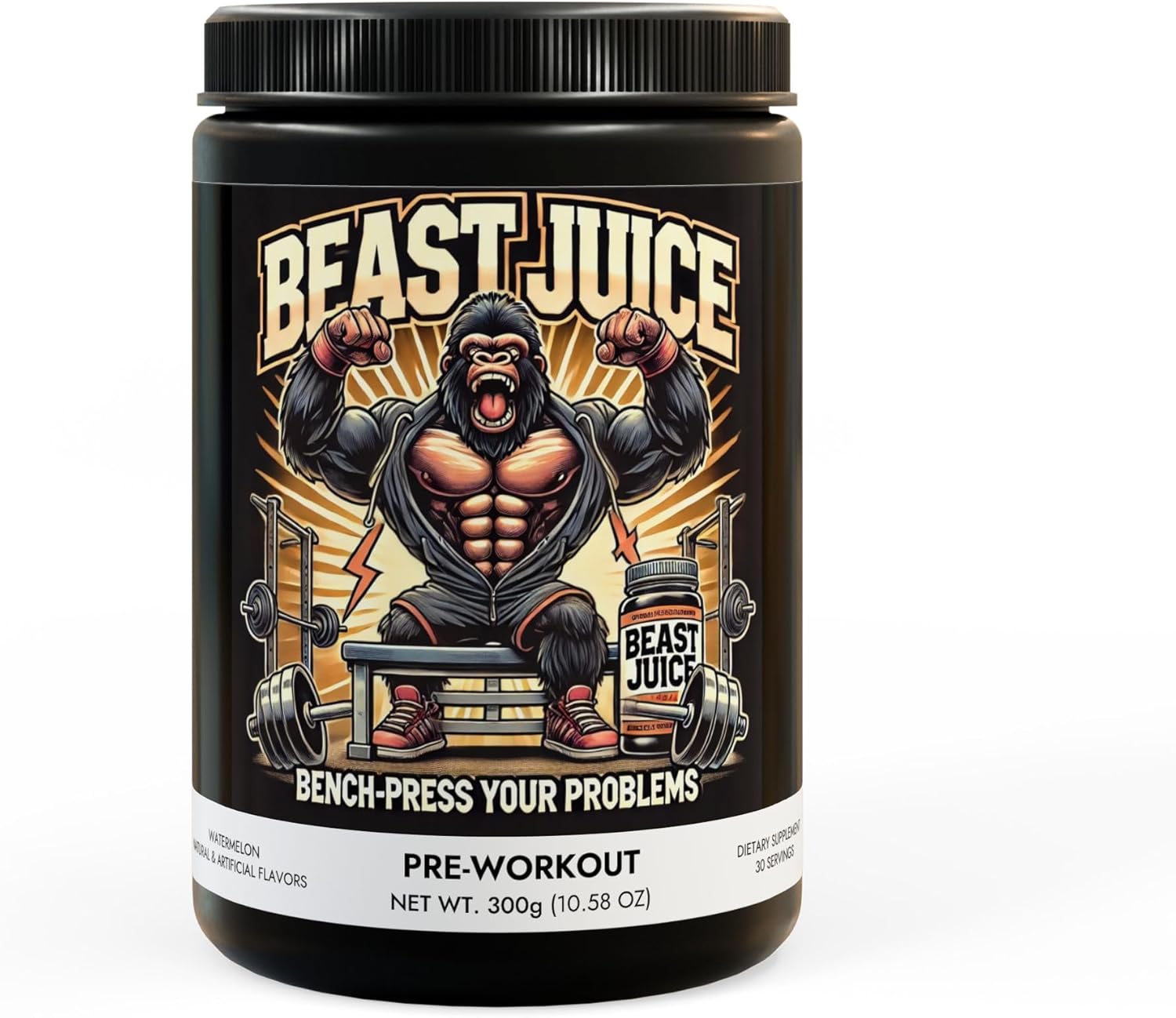 Erik's Hardwood Beast Juice: Alpha Energy Pre-Workout Supplement, Watermelon Flavor (300g, 10.58oz)