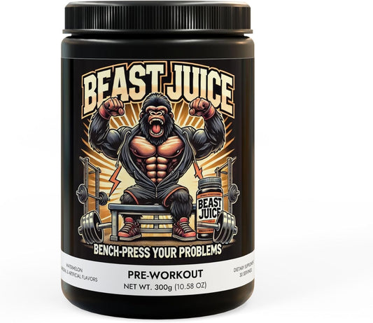 Erik's Hardwood Beast Juice: Alpha Energy Pre-Workout Supplement, Watermelon Flavor (300g, 10.58oz)
