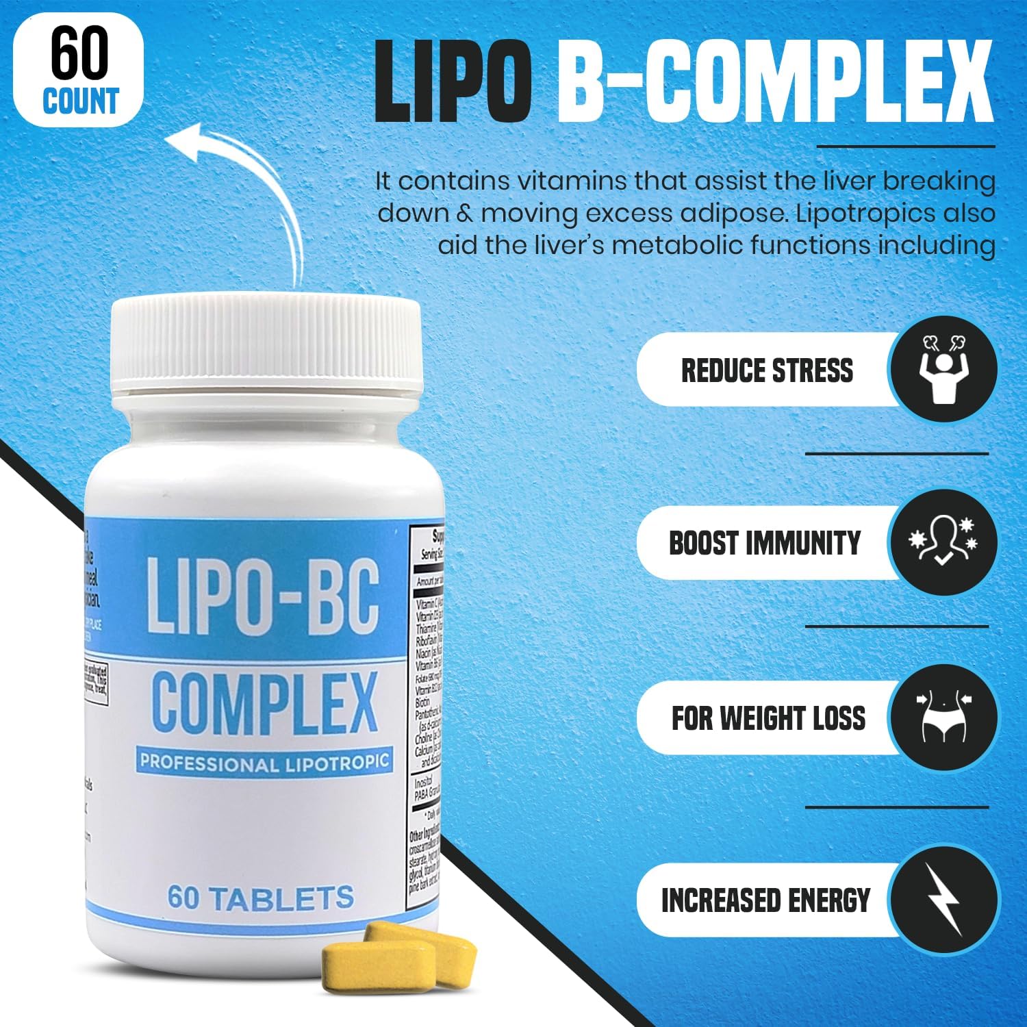 ES Global Lipo B-Complex BC Tablets (60 Count) by Legere Pharmaceuticals - ES Global Brand
