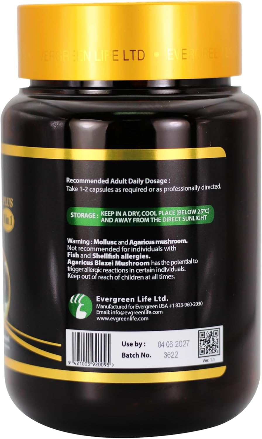 Evergreen New Zealand Hyper Lipid 9000 Plus 210 Capsules - Omega-3 Supplement for Heart Health