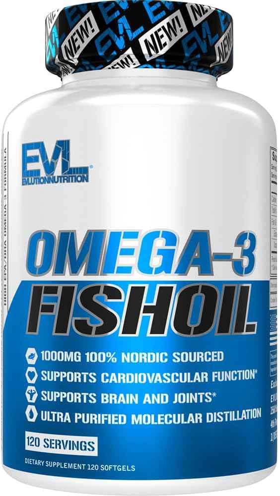 Evlution Nutrition Triple Strength Omega 3 Fish Oil - Burpless Fish Oil EPA DHA Omega 3 Supplement in Easy to Swallow Citrus Flavor Softgels - Enteric Coated Fish Oil Supplement - 120 Count