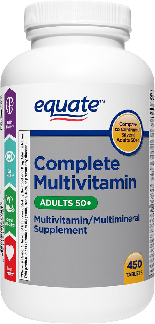 Explorador Equate Adults 50+ Multivitamin/Multimineral Supplement Tablets, 450 Count with Gift Card