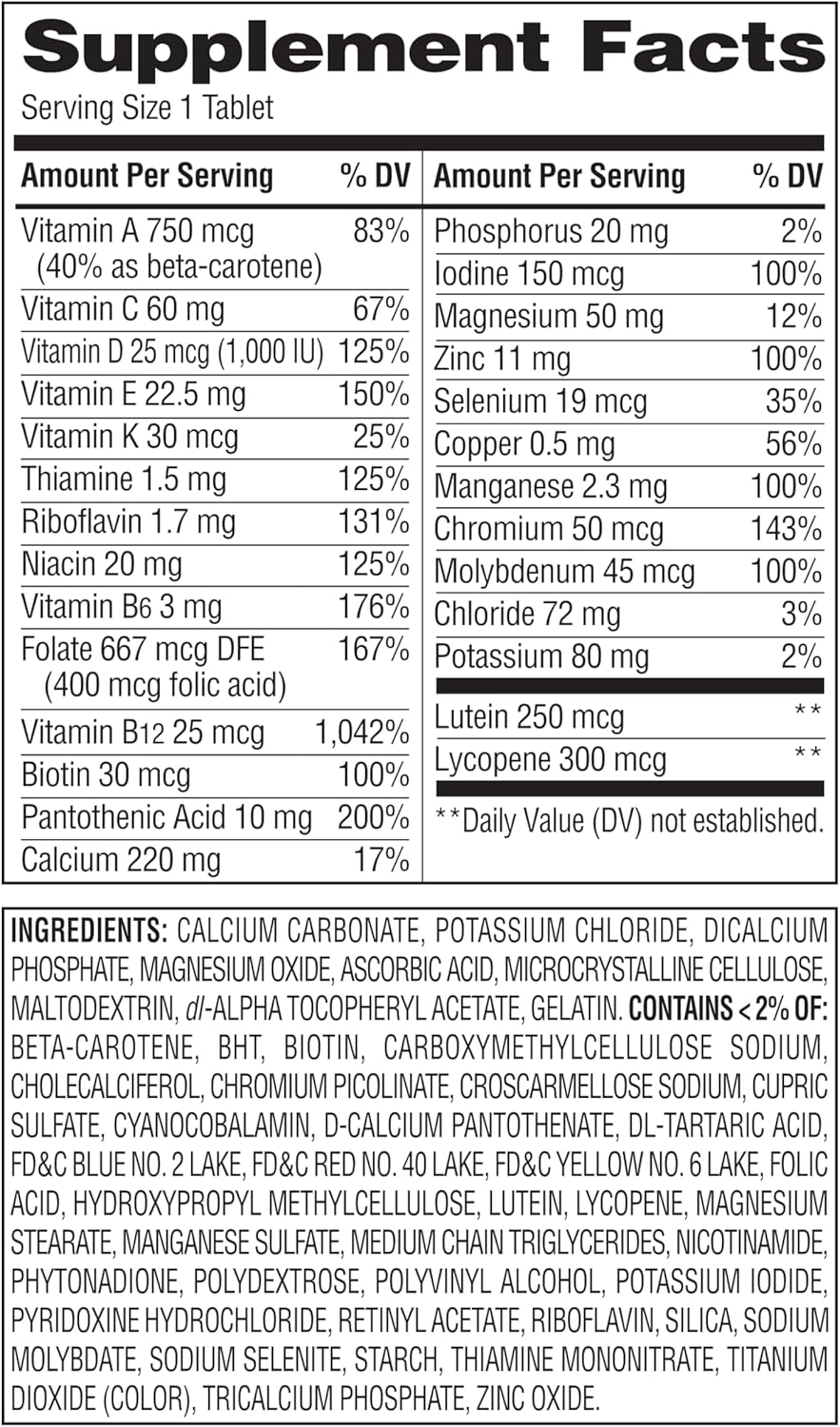 Explorador Equate Adults 50+ Multivitamin/Multimineral Supplement Tablets, 450 Count with Gift Card
