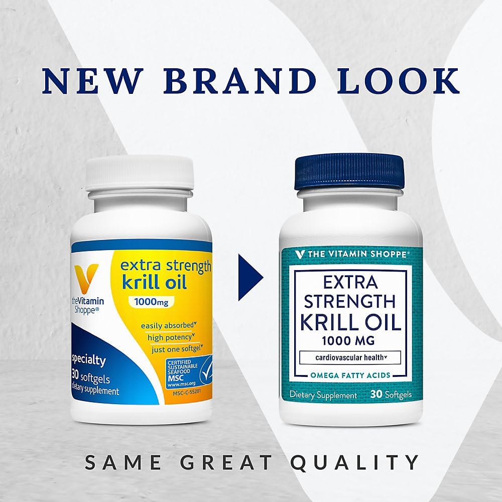 Extra Strength MSC Certified Sustainable Krill Oil - 1,000 MG (30 Softgels) by The Vitamin Shoppe