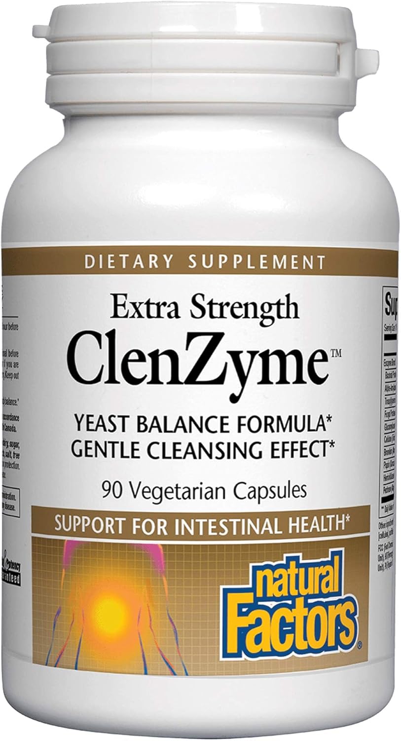 Extra Strength Natural Factors ClenZyme Yeast Balance Formula - 90 Capsules