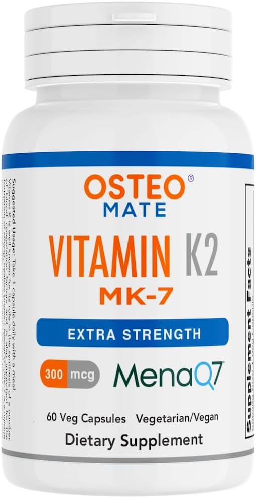 Extra Strength Osteo Mate® Vitamin K2 (MK-7) 300 mcg Supplement - 60 Veg Capsules