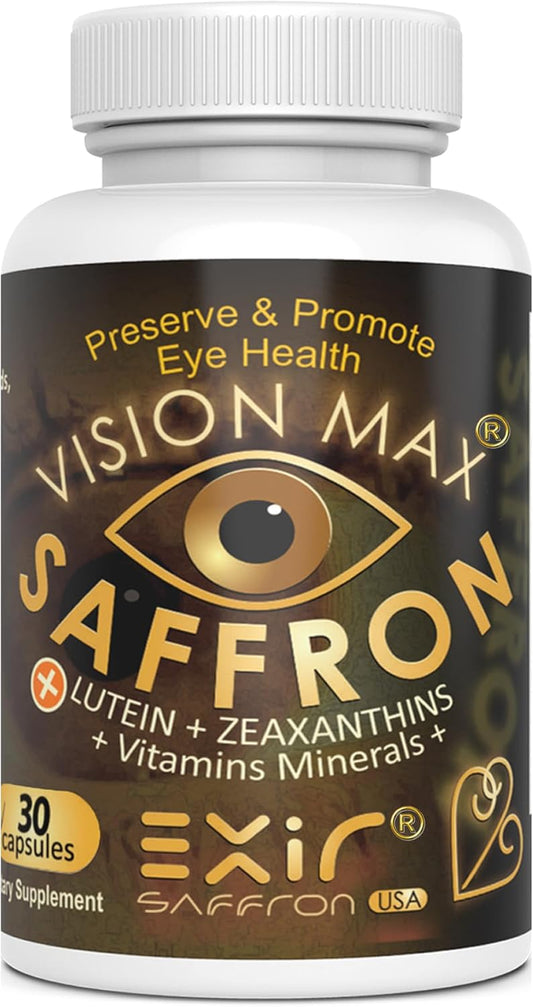 Eye Health Supplement with Saffron, Zeaxanthin, and Lutein for Vision Support - 30 Capsules