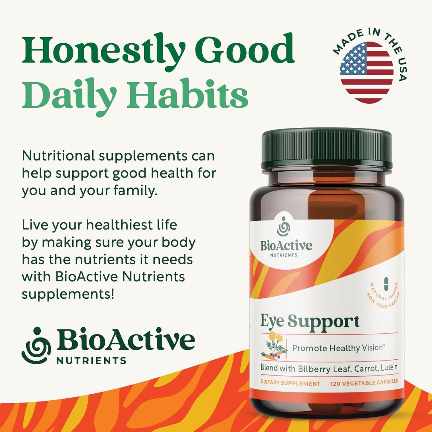 Eye Health Support Supplement with Lutein - 120 Vegetarian Capsules for Optimal Eye Health