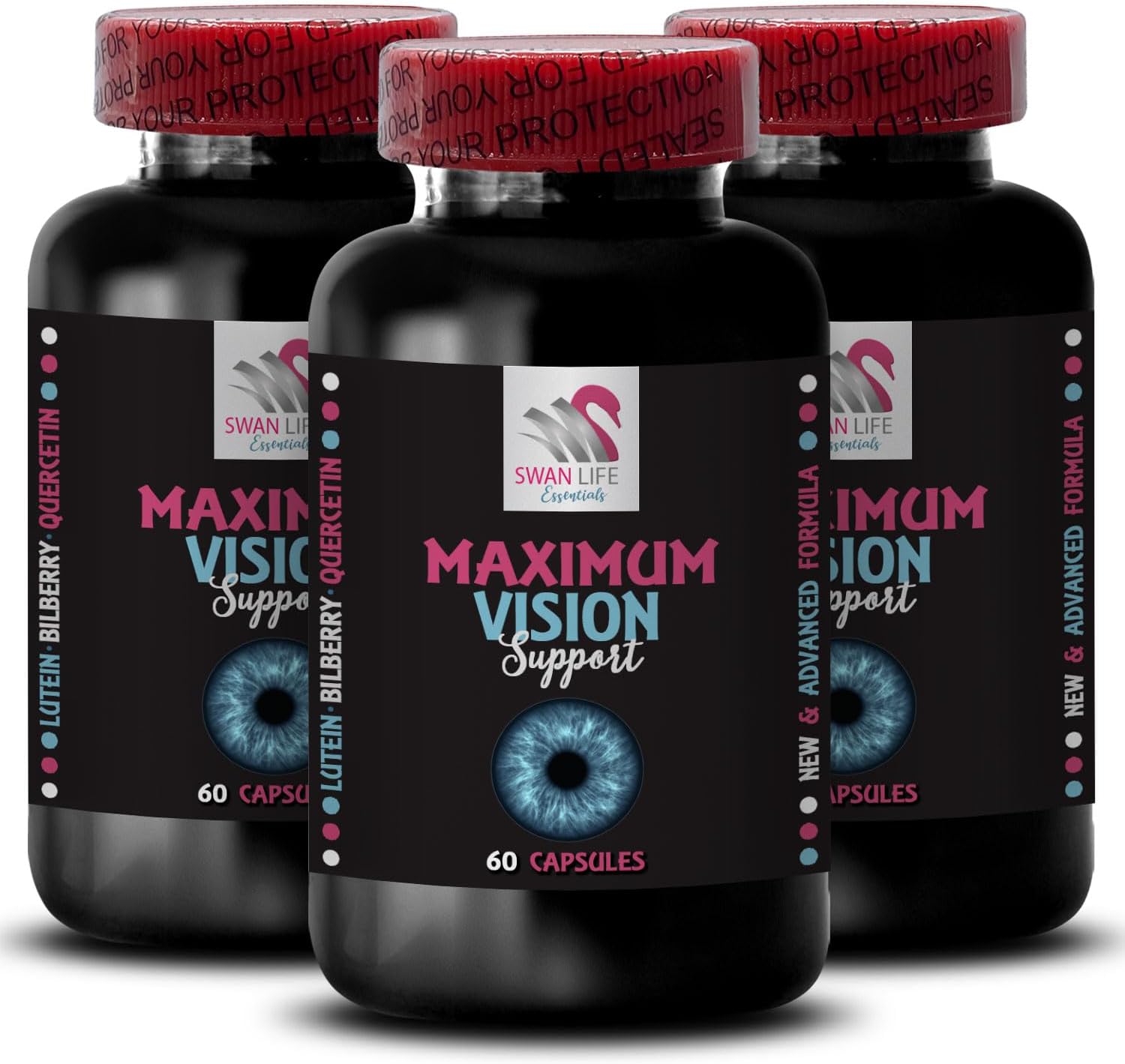 Eye Vision Boost Supplement - Lens Clarity, Sharp Focus, Bright Scenes - 3 Bottles, 180 Capsules