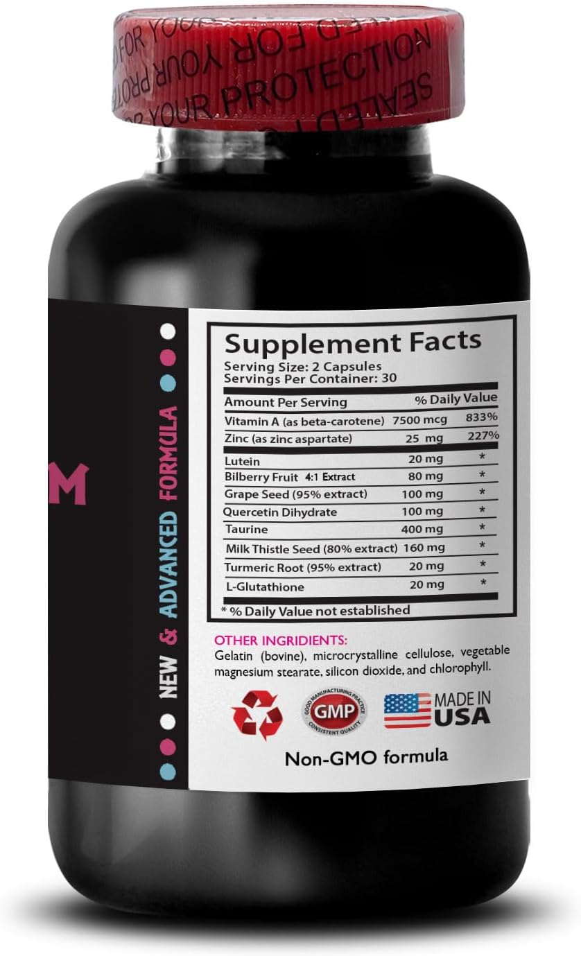 Eye Vision Supplement - Enhance Vision Clarity and Focus with Pure Sightlines - 2 Bottles, 120 Capsules