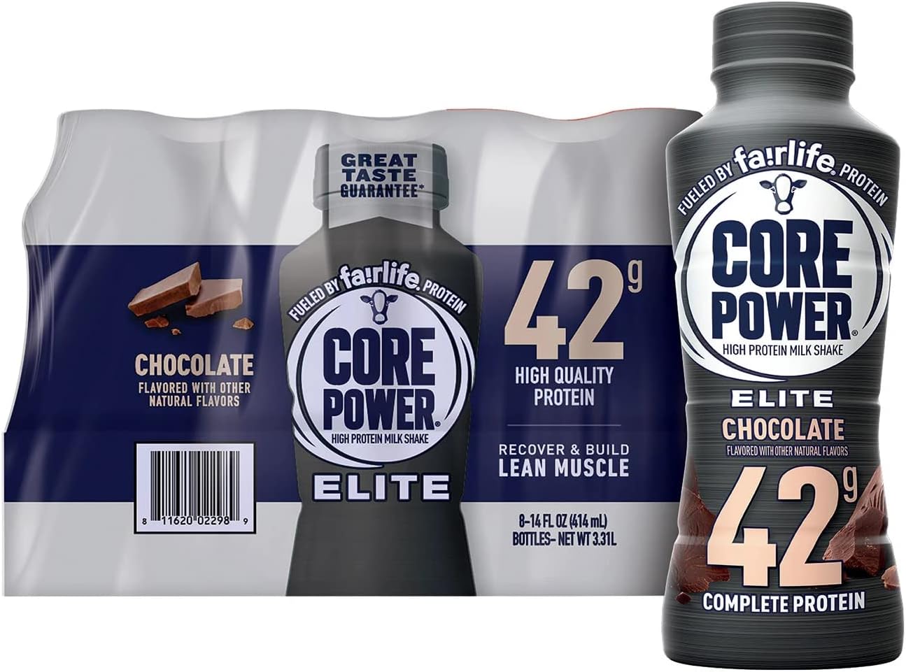 Fairlife Nutrition Plan Core Power Elite Chocolate Protein Shake - 42g Protein, Liquid, 14 fl. oz, 8 Pack