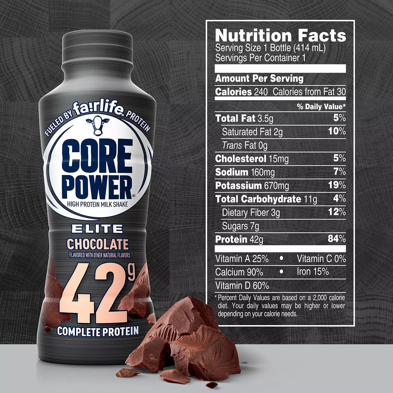 Fairlife Nutrition Plan Core Power Elite Chocolate Protein Shake - 42g Protein, Liquid, 14 fl. oz, 8 Pack