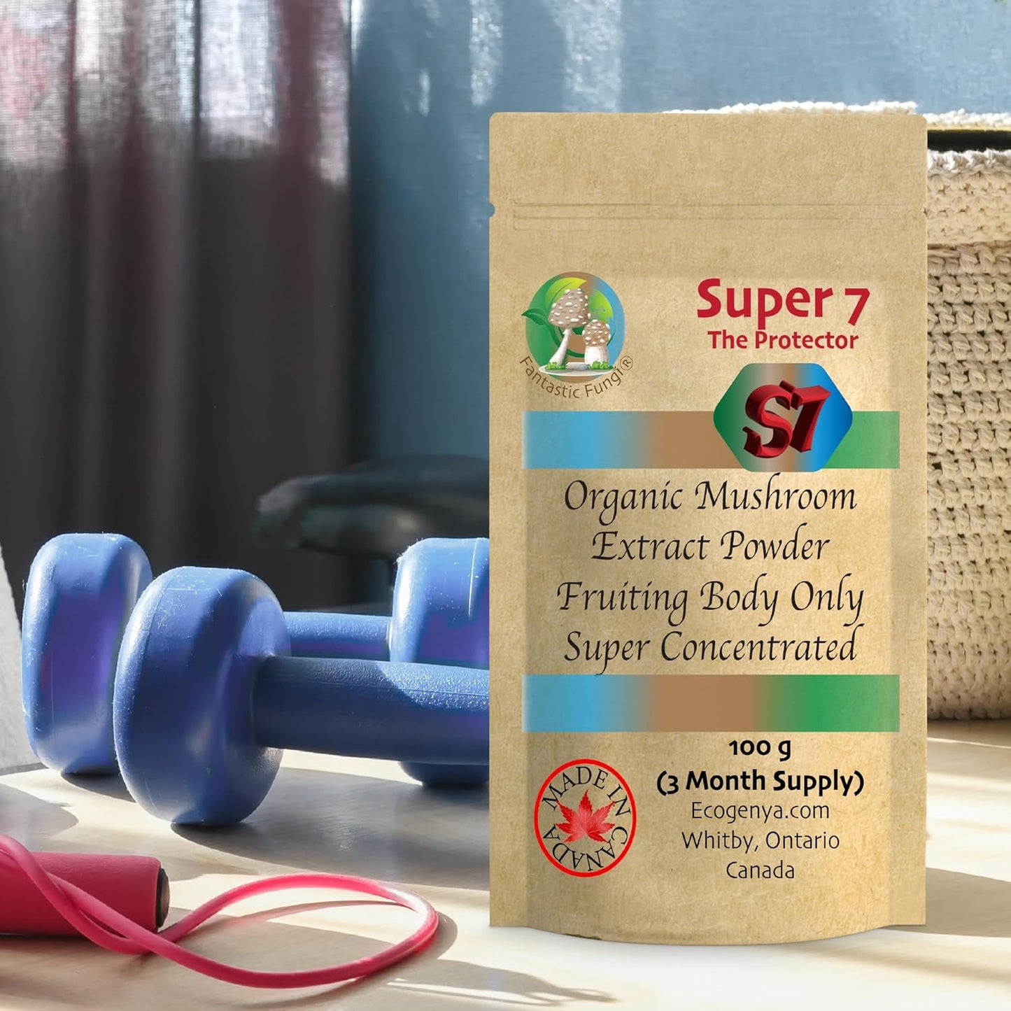 Fantastic Fungi® Super 7 Mushroom Extract Powder - Lion's Mane, Reishi, Turkey Tail, Cordyceps, Shiitake, Chaga, Maitake - 100g